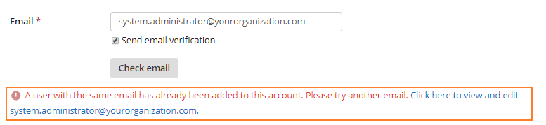 Check email button Check email button