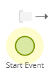 A selected object is highlighted in yellow. How to start a sequence flow