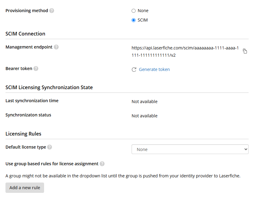 SCIM Provisioning Tab