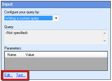Configure Fields Real-Time Process Test Input