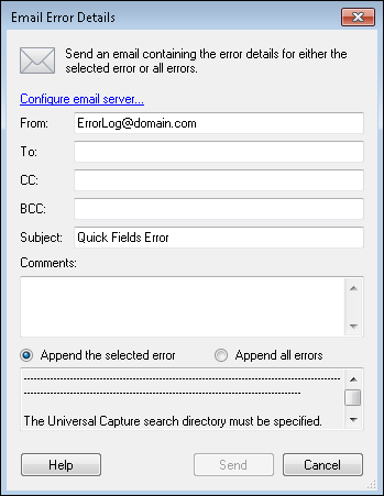Email Error Details Email Error Details