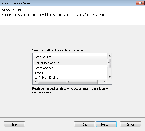 Choose Scan Source Choose Scan Source