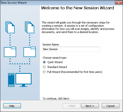New Session Wizard New Session Wizard