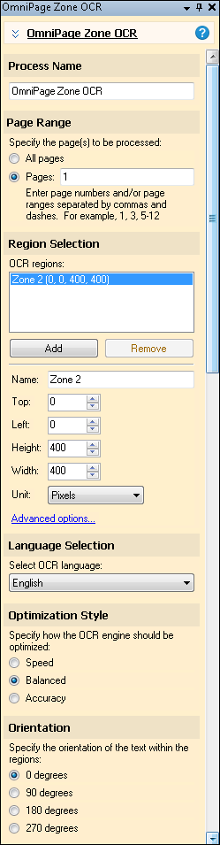 OmniPage Zone OCR