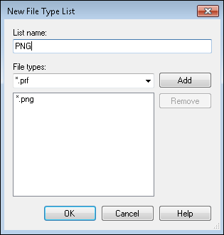 Add the file types you want to retrieve Custom File Type List