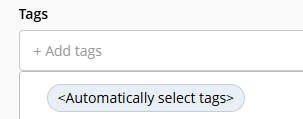  <Automatically select tags> option 