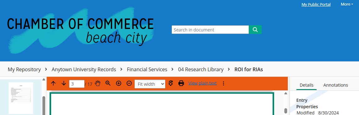 Sample Public Portal Page