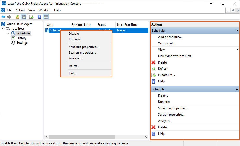 Actions Pane