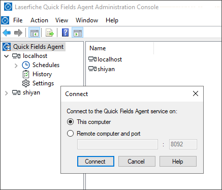Connect to the Quick Fields Agent Service Connect to the Quick Fields Agent Service