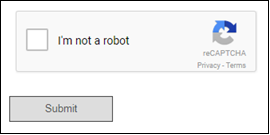 reCAPTCHA uses browsing history to determine if the form is being viewed by a bot What the reCAPTCHA widget looks like to someone filling out a form