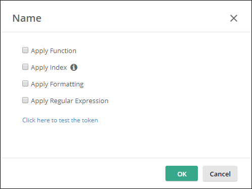 Token editor dialog box