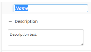 The name and description editors The name and description editors